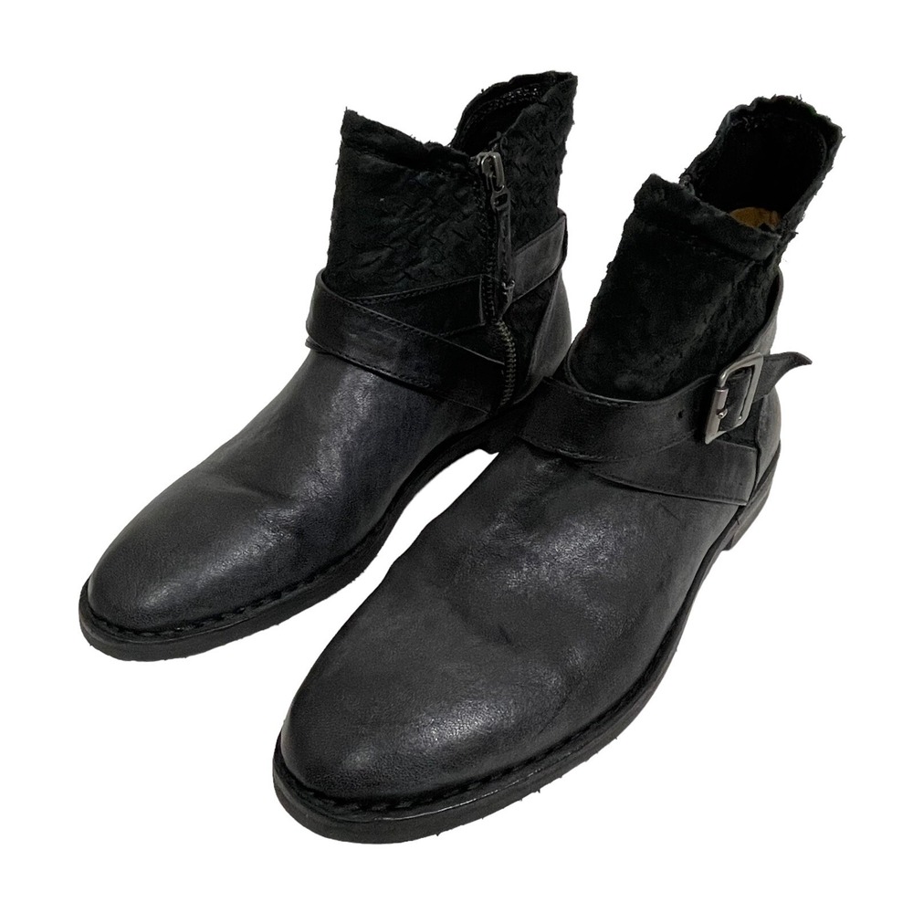 Trask Alexa Women's size 8 Vibram Black‎ Ankle Boots Buckle Side Zip